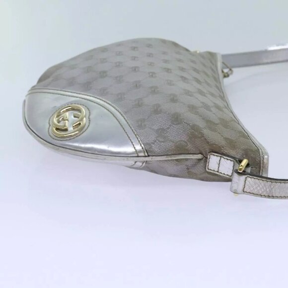 GUCCI GG Canvas Shoulder Bag Silver Auth 71301 - Picture 5 of 16